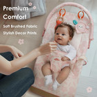 Baby Bouncer  3-point Harness Rocker Chair For Newborn Toddler  Portable Baby Bo
