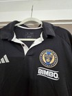 Philadelphia Union Mls Adidas Black Short Sleeve Polo Shirt Adult Xl