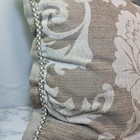 Croscill Reversible Throw Pillow Beige Ivory Floral   Stripe 18  Square Decor