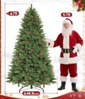 7ft Artificial Christmas Tree  Unlit Green Xmas Pine W pinecones And Metal Stand