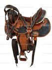 Brown Western Horse Saddle Trail Pleasure Barrel Racing Leather Tack 15 16 17 18