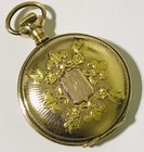 Antique 1912 Elgin     Fancy Dial    decorated With    14k Gold Gf Pocket Watch Runs