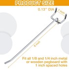 100 Pcs 6 Inch Stainless Steel Pegboard Hooks 1 8 1 4 Garage Storage Display