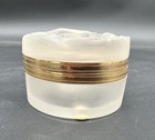 Lalique France Daphne Round Powder Jar Trinket Box Hinged Lid 3  X 2-1 8  Euc