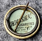     1910 Hassan Cigarettes Pinback    knuckle Down    A Boy Playing Marbles Rare Find