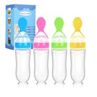 Baby Food Feeder 4 Pack Silicone Dispensing Spoon 01-colorful - 4 Pack