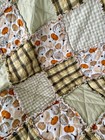 New Throw Size Rag Quilt Handmade Fall Theme Pumpkins Plaids Cottons