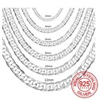 925 Sterling Silver Chain Curb For Men women Necklace 2mm To 12mm   16  To 30 