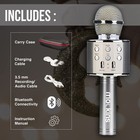 Silver Bluetooth Karaoke Microphone For Kids With Built In Bluetooth Micropho   