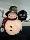 Fiber Optic Color Changing Snowman Plug In 13  Tall Vtg Video