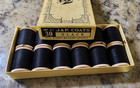 J   P Coats Wood Spool Best 6 Cord Black Cotton Thread Box Of 12 80 Yds Ea  Vtg