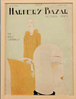 Original 1929 Harper   s Bazar Magazine Cover Art Deco Leon Benigni Paris Opening