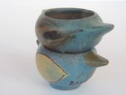 3 Dybdahl Vintage Bird Egg Cup Mcm Stacking Signed Denmark Danish Art Pottery