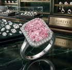 8 00 Ct Certified Radiant Cut Pink Natural Diamond Ring Vvs1 White Gold Finish