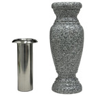 Memorial Cemetery Flower Vase - Real Granite Vase With Stainless Steel Inner