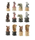 New Hand Painted African Animals Chess 32 Pieces Only Set-designed By Ben Homer