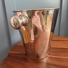 Vintage Silver Plate Wine Champagne Ice Bucket 8 5    Faceted  Tapered Barware Mcm