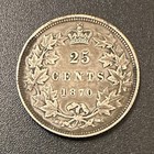 1870 Canada Quarter 25 Cents Obverse 1 -queen Victoria 25c Silver Coin