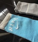 Nike Dri-fit Cushioned Crew Socks Size M Blue gray Cotton Logo 2 Pairs