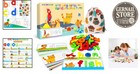 Wooden Alphabet Blocks And Flash Cards Educational Playset For Preschoolers