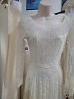 Vintage Wedding Dress 1950s Handmade Circle Skirt Tea Length Lace Satin Tulle