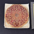 Vtg Stratton Compact Mirror Floral Enamel Gold Tone Made England W  Pouch   Box