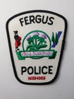 Fergus Police Vintage Souvenir Patch Shoulder Crest Ontario Canada Obsolete