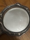 Rare Vintage Antique Art Nouveau Silver-plated Handheld Vanity Mirror