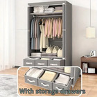 Portable Closet Organizer 67h X 35 4w X 17 7d Inches  With 3 Drawers And Rolling
