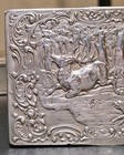 Antique 800 Silver German Deer Stag Hunting Scene Box Gold Golt Interior 118 Grm