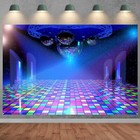 Disco Backdrop 10x8ft 70s 80s 90s Party Lights Stage Background Banner Decora   