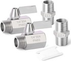 4pcs 304 Stainless Steel Ball Valve Set Npt Thread 1 4  Female male With Stai   