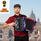 Accordion - 22 Keys 8 Bass  Lightweight Piano Accordion For Beginners  Purple 