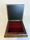 Vintage Inlaid Wooden Musical Jewelry Box With Violin  Musical Motifs Italy Made
