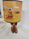 Vintage 50   s Mccoy Western Brown Cowboy Boots Lamp W  Shade Lamp