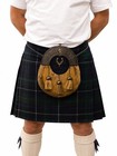 Skin Leather Sporran With Stag Badge Buckle And Chain