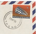 1970 Papua New Guinea Cover 5c Conus Marmoreus Mission Mail To Mendi Shd Airmail