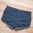 Vintage Balboa Swim Trunks Mens Small Navy Blue Striped Shorts Above Knee 90s