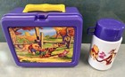 Vintage 1990   s Disney Winnie The Pooh Thermos Purple Plastic Lunchbox W  Thermos