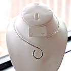  925 Sterling Silver Plated Choker Collar Necklace Hammered S Fashion Jewelry