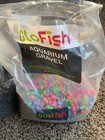 Glofish Aquarium Gravel Black And Multicolor Gl   ow Rocks Half Used 5lb Bags