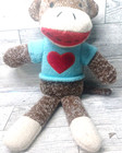 Dan Dee Collector s Choice Sock Monkey Aqua Sweater Heart Plush Toy 10 