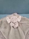 Carters Elephant Security Blanket Baby Lovey Plush Gray White Ears 14 x 14 