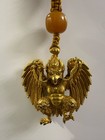 Old Tibet Buddhism Bronze 24k Gold Garuda Dhwaja Bird Buddha Amulet Pendant
