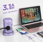 Usb C Power Strip Tower  Surge Protector With 12 Ac Outlet 4 Usb Port 10ft Cord