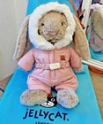 Jellycat Snow Suit Beige Bunny Plush - Bashful Bnwt Stuffed Animal Toy