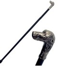 Antique Dog Walking Stick Men s Cane Silver Handle Dog Head Unisex Traditional