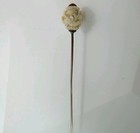 Antique Carved Bone Rose Hatpin Victorian 8 5  Long Edwardian Floral Art Jewelry