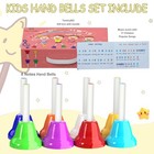 Hand Bells  8 Note Musical Handbells Set With 17 2 9in X 5 1in  Multicolored