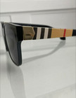 Black Burberry Sunglasses Unisex Gold And Black Striped Details On Arms